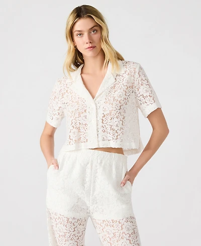 Steve Madden Women's Sandra Lace Button-Front Shirt
