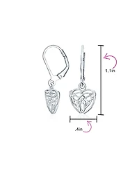 Bling Jewelry Delicate Celtic Knot Dangle Earrings Sterling Silver Heart Shape Bff Friendship