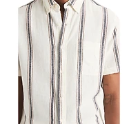 Nautica Men's Short Sleeve Striped Button-Down Shirt