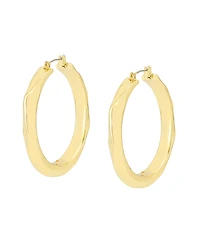 Robert Lee Morris Soho Gold Thin Textured Hoop Earrings