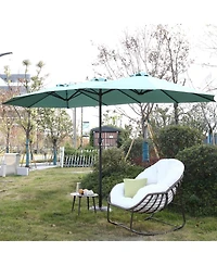 Mondawe 14.8 Ft Double Sided Outdoor Umbrella Rectangular Large with Crank