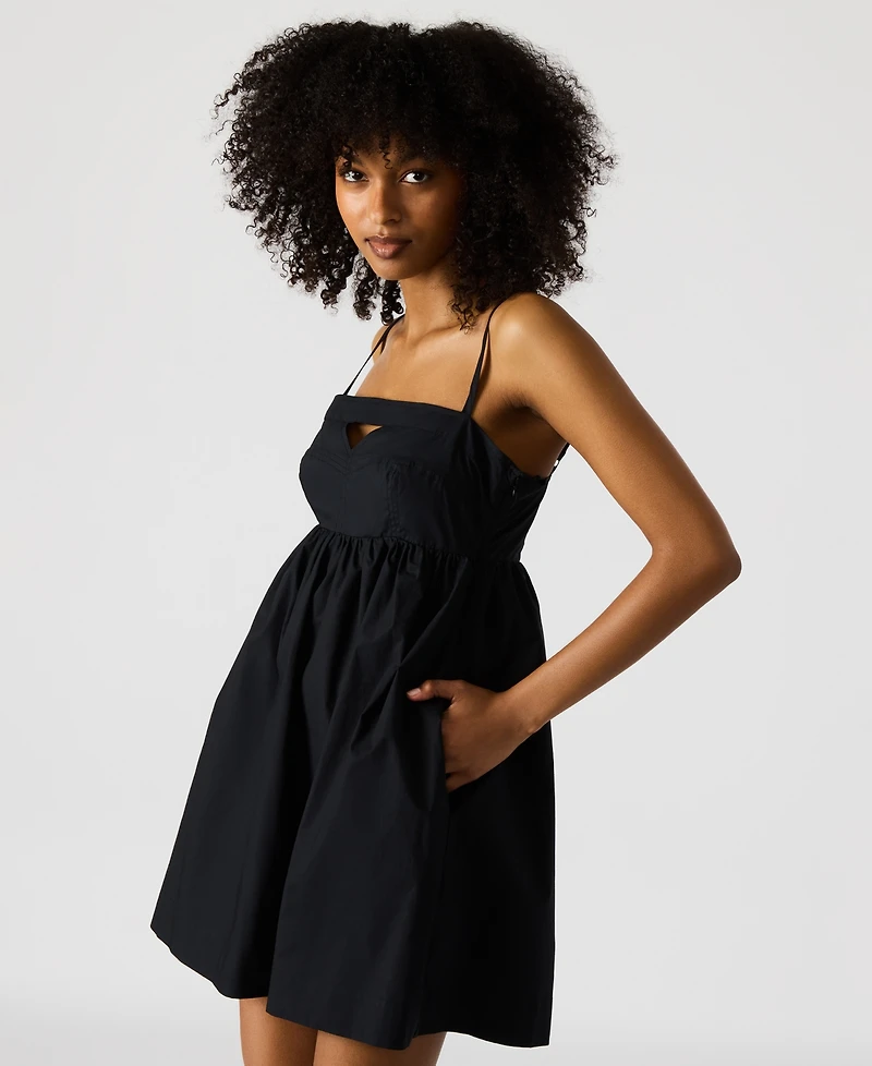 Steve Madden Women's Meadow Sleeveless Cotton Fit & Flare Mini Dress