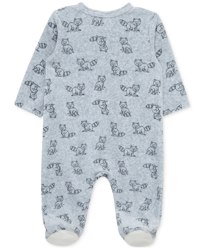 Little Me Baby Boys Raccoon-Print Footed Coverall