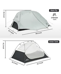 Naturehike Star River Ul 2 Person Backpacking Tent, Double Layer Waterproof Two Lightweight Cycling Tent