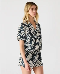Steve Madden Women's Sandra Printed Button-Front Shirt