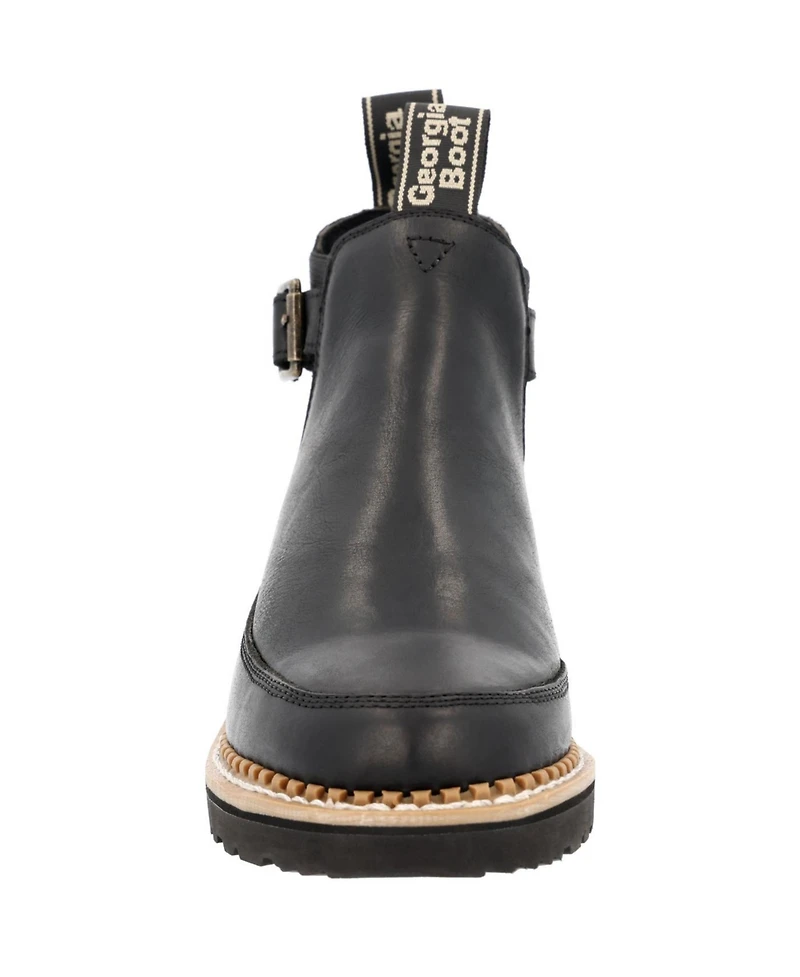 Georgia Boot Women's Black Buckle Chelsea Romeo
