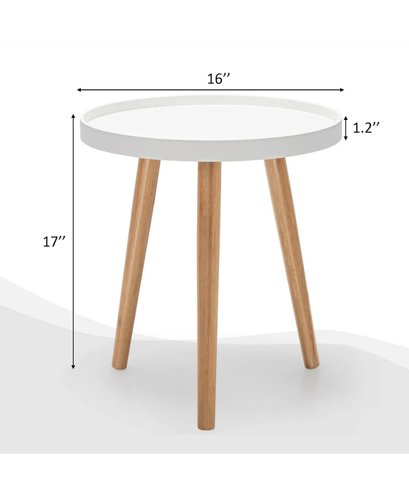 Gymax Round Side Table Sofa Coffee End Accent Table Nightstand Home Furniture