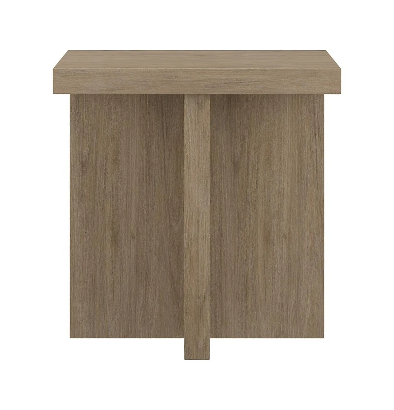 Modern Square Wood End Table 22-Inch Compact Side for Home Decor
