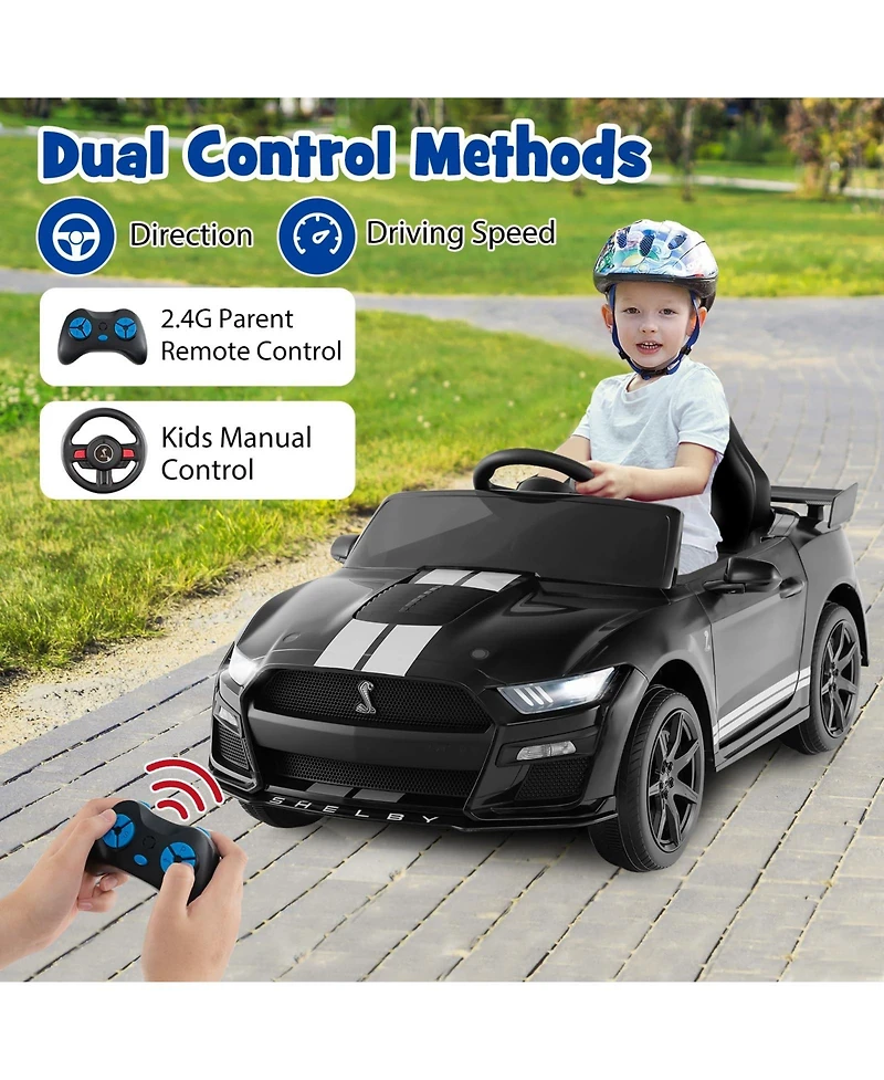 12V Licensed Ford Mustang Shelby GT500 Kids Ride on Car with Remote Control for Aged 3-8