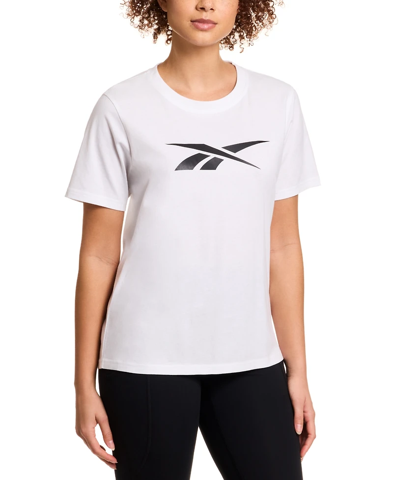 Reebok Women's Cotton Logo-Graphic Crewneck T-Shirt