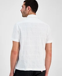 Guess Men's Idris Embroidery Short Sleeve Button-Front Shirt
