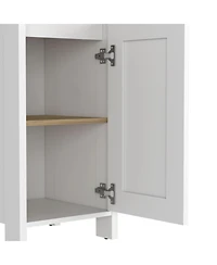 Depot E-shop New Haven Linen Single Door Cabinet, Two Interior Shelves, Two Open Shelves