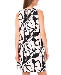 Msk Women's Printed Boat-Neck Shift Dress