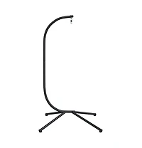 Hanging Egg Chair Stand without Basket Black Steel