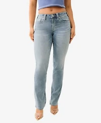 True Religion Womens Billie Mid Rise Straight Leg Jeans