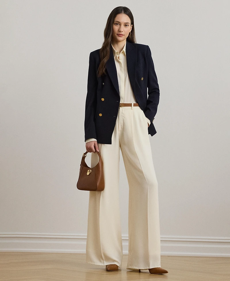 Lauren Ralph Women's Double-Faced Georgette Wide-Leg Pants