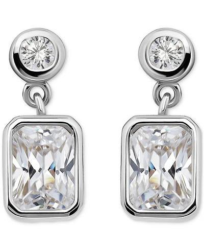 Giani Bernini Cubic Zirconia Round & Octagon Bezel Drop Earrings, Exclusively at Macy's
