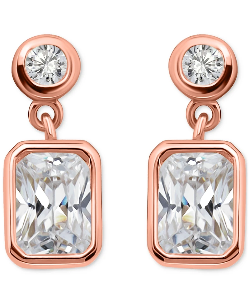 Giani Bernini Cubic Zirconia Round & Octagon Bezel Drop Earrings, Exclusively at Macy's