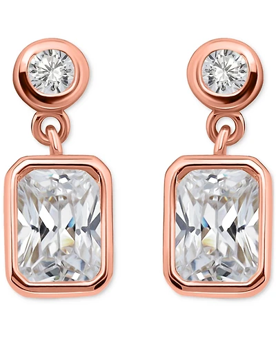 Giani Bernini Cubic Zirconia Round & Octagon Bezel Drop Earrings, Exclusively at Macy's