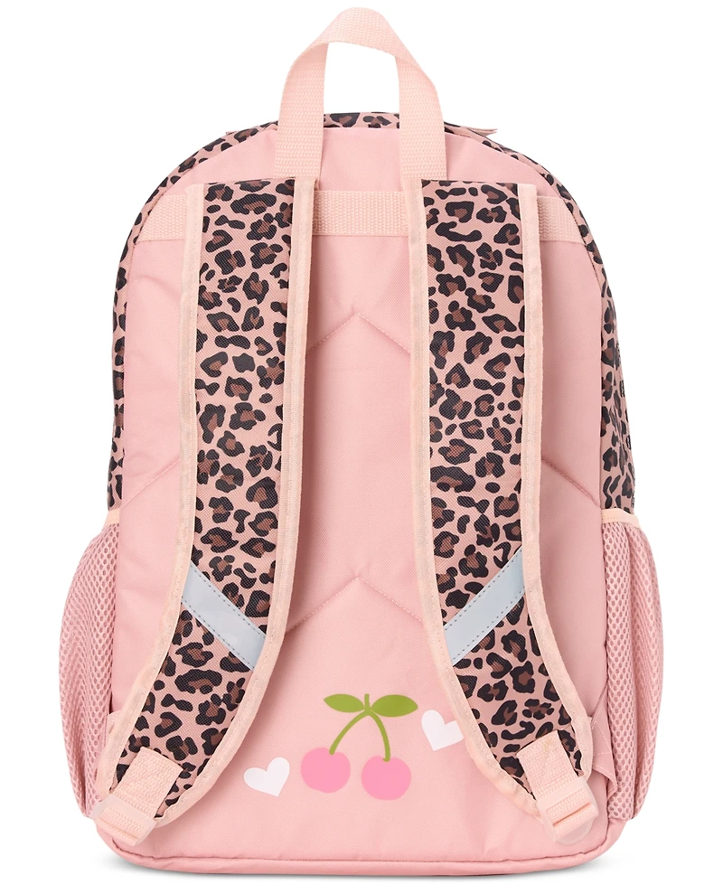 InMocean Big Girls Cheetah and Patch Backpack, Keychain & Lunch Bag Set