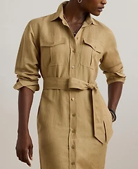 Lauren Ralph Women's Linen-Blend Shirtdress
