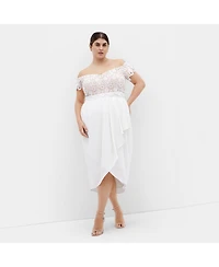 City Chic Women's Lace Glamour Midi Dress