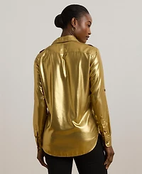 Lauren Ralph Women's Metallic Chiffon Shirt