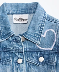 Rare Editions Little Girls Heart Denim Jacket & Dress, 2 Piece Set