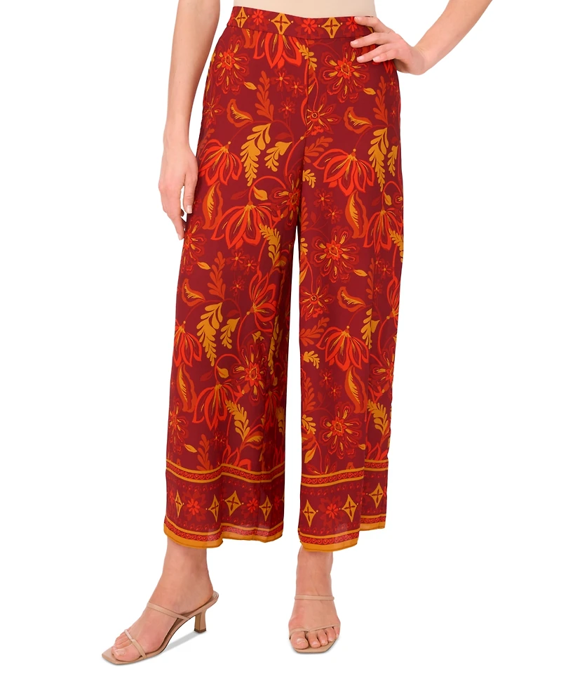Vince Camuto Women's Printed Pull-On Wide-Leg Pants