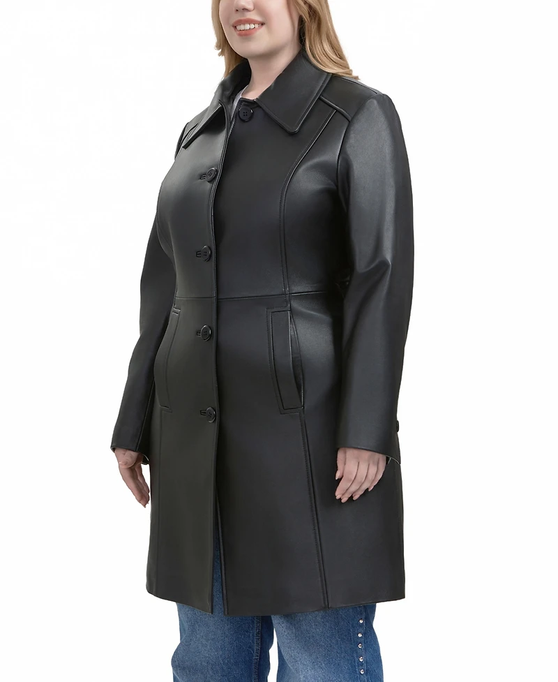 Bgsd Plus Maisy Leather Long Coat