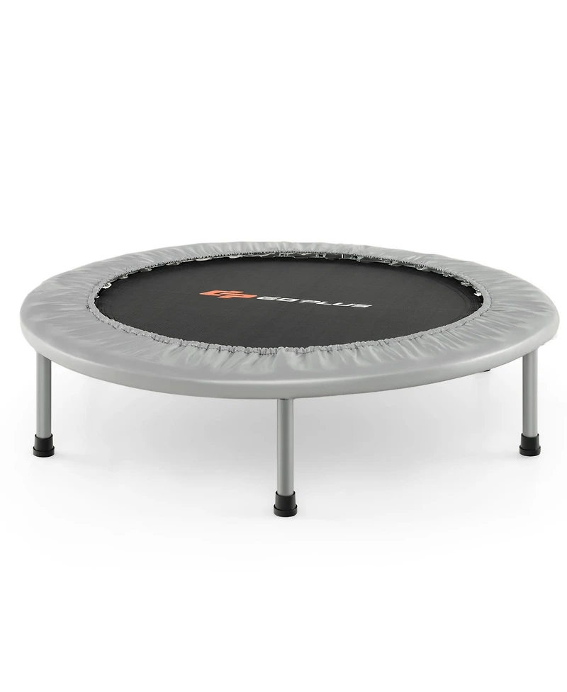36 Inch Mini Folding Trampoline Portable Recreational Fitness Rebounder-Silver