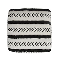 18" White 100% Cotton Ottoman