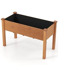 Raised Garden Bed with Legs and Drainage Holes for Backyard-Brown