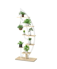 6-Tier 9 Potted Metal Plant Stand Holder Display Shelf with Hook