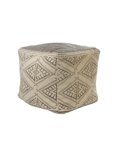 Cotton Fabric Ottoman for Living Room Seating and Cozy Decor