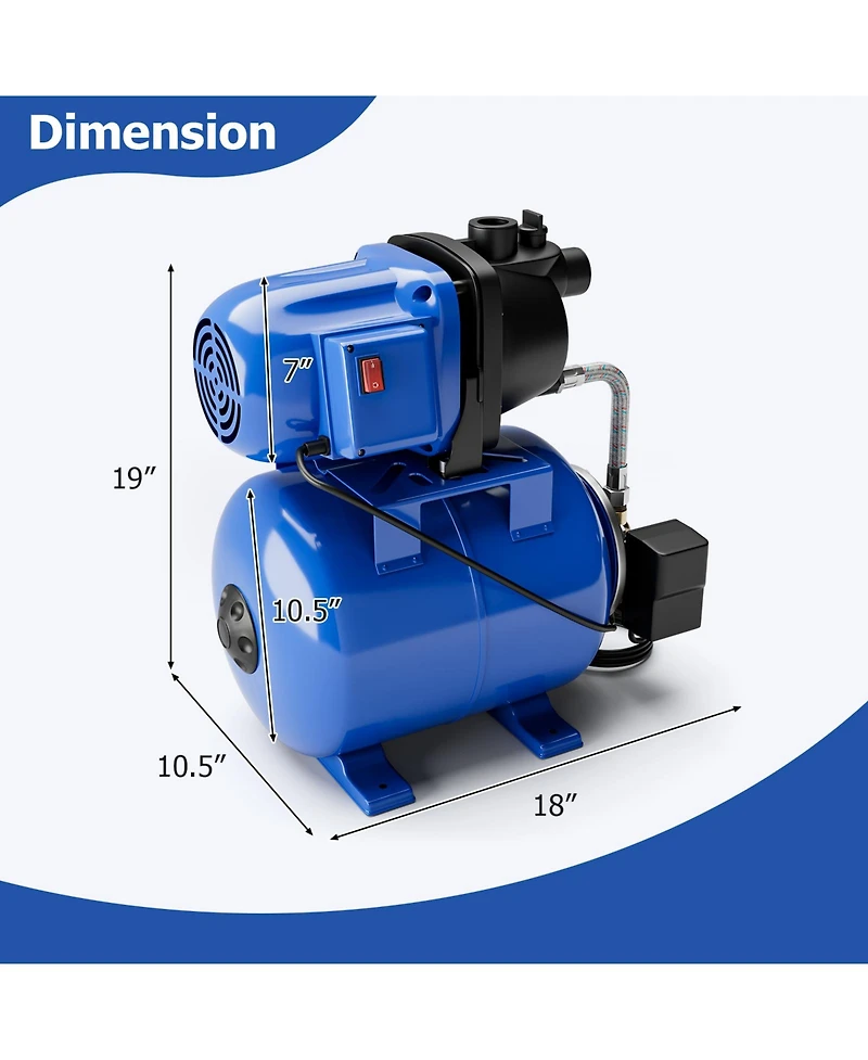 1200 W Garden Water Pump Shallow Well Pressurized Irrigation