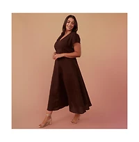 Estelle Aubrey V-Neck Midi Dress