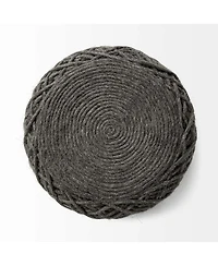 Soft Wool Cylindrical Pouf with Diamond Design for Home Decor and Footrest