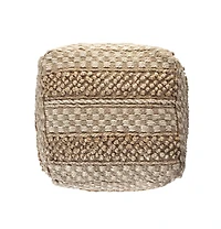 Woven Jute Ottoman for Extra Seating and Stylish Home Decor