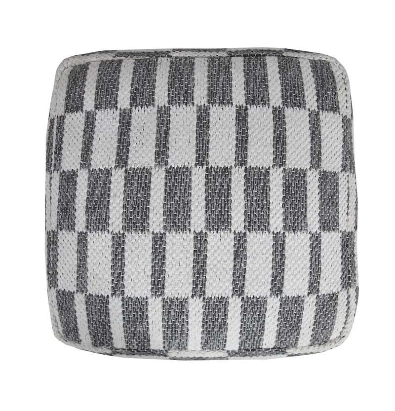 18" Grey 100% Cotton Ottoman