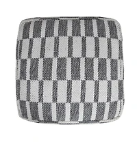 18" Grey 100% Cotton Ottoman