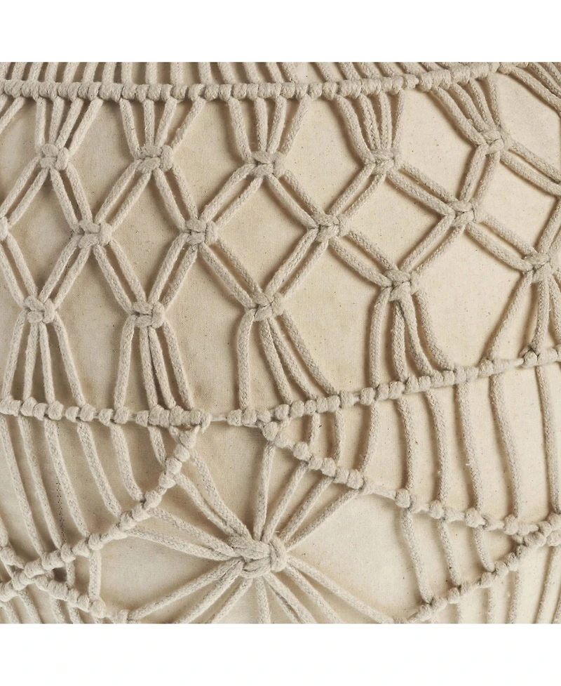 20" Cream 100% Cotton Ottoman