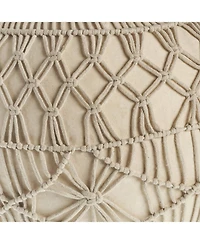 20" Cream 100% Cotton Ottoman