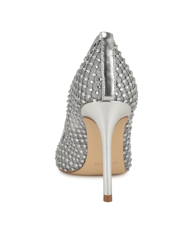 Nine West Women's Fresh Rhinestone Mesh Stiletto Pumps