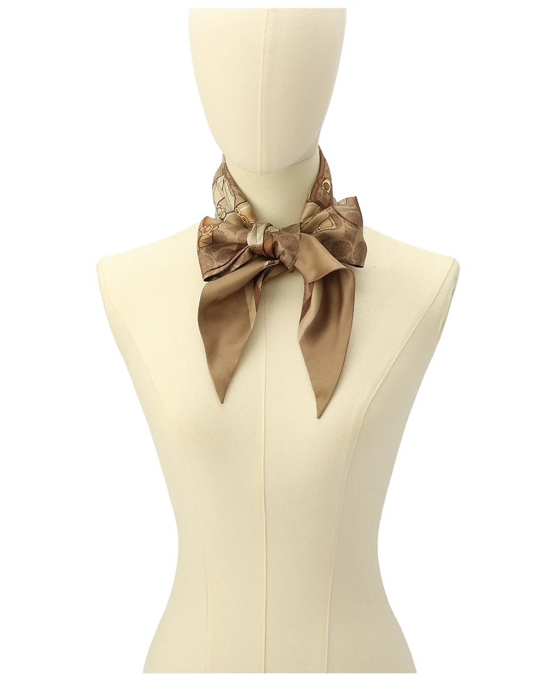 Coach Stacked Tabby Bags Print Silk Skinny Scarf