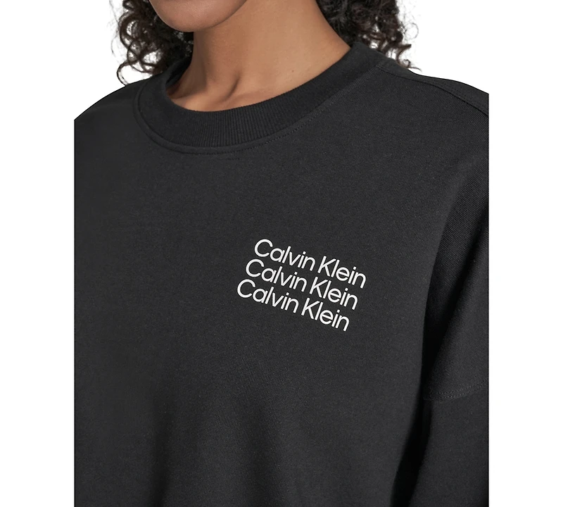 Calvin Klein Performance Women's Mini Triple Logo Pullover Sweatshirt