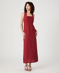 French Connection Women's Birdie Linen-Blend Halter-Neck Midi Dress