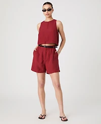 French Connection Women's Birdie High-Rise Walking Shorts