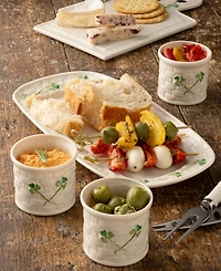 Belleek Pottery Shamrock Dip Bowls, 4 Pieces