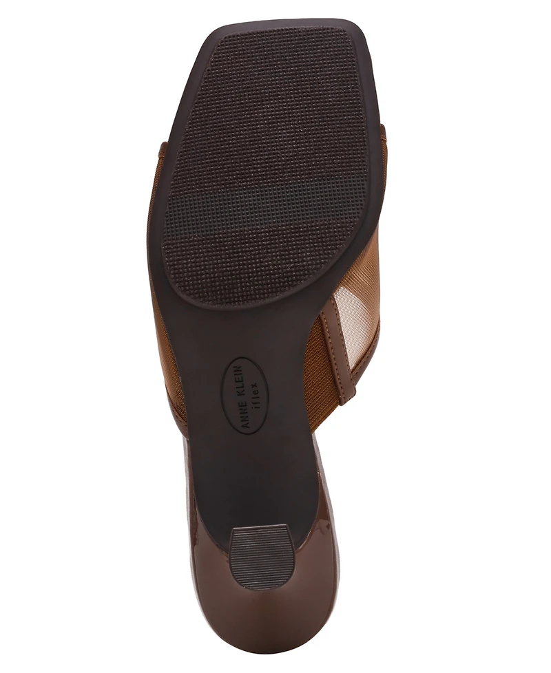 Anne Klein Women's Julie Square Toe Mesh Mule Dress Sandals